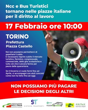 NCC e bus turistici, le ragioni di una protesta: Federnoleggio Confesercenti Torino e Sistema Trasporti organizzano una manifestazione